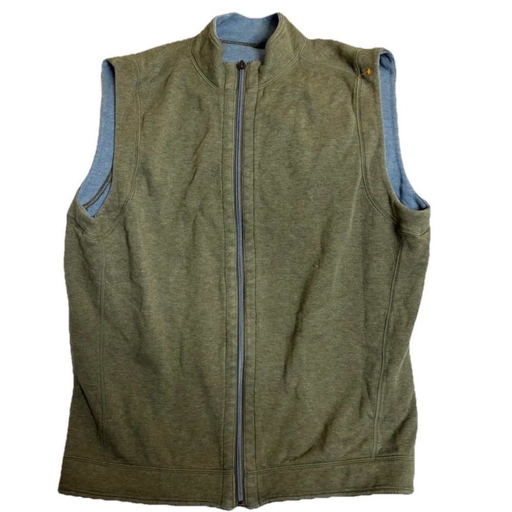 Tommy Bahama Flipshore Men's Large Reversible Vest Green  Full Zip Golf jacket